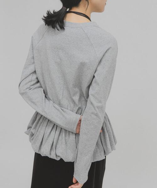 KBF（ケイビーエフ）の「ピーチスキンバブルヘムトップス（Tシャツ/カットソー・レディース・オフホワイト/グレー系その他/ブラウン・ONE）」の6枚目の写真