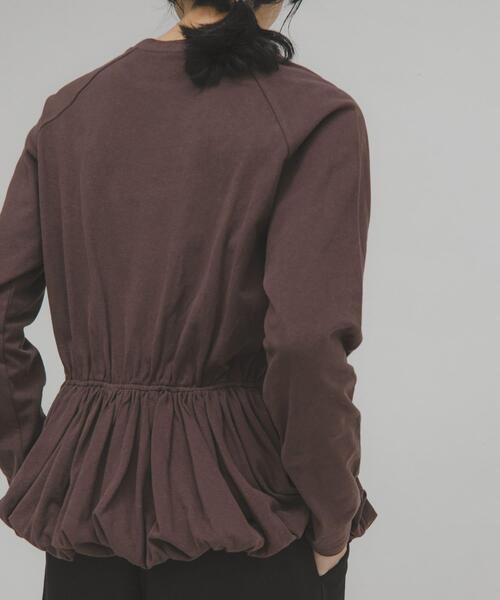 KBF（ケイビーエフ）の「ピーチスキンバブルヘムトップス（Tシャツ/カットソー・レディース・オフホワイト/グレー系その他/ブラウン・ONE）」の19枚目の写真