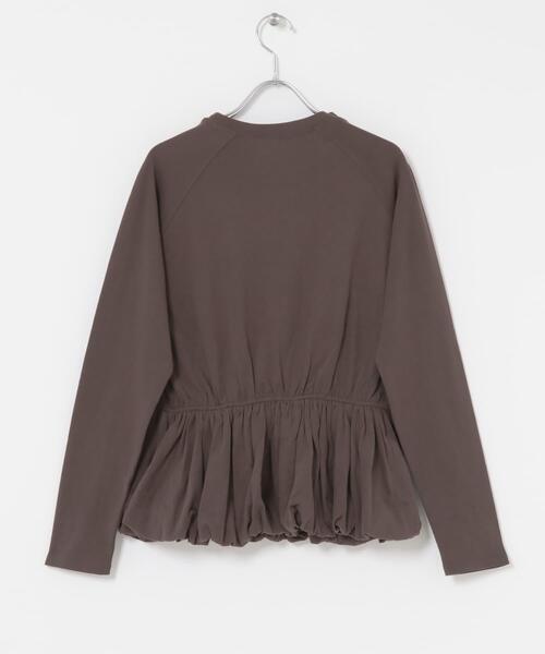 KBF（ケイビーエフ）の「ピーチスキンバブルヘムトップス（Tシャツ/カットソー・レディース・オフホワイト/グレー系その他/ブラウン・ONE）」の13枚目の写真