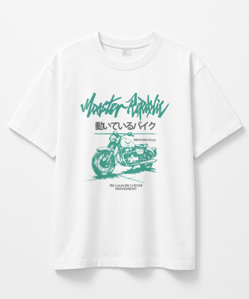 MONSTER REPUBLIC(モンスターリパブリック)の「モーターサイクルヴィンテージグリーンTシャツホワイト_8134(Tシャツ/カットソー・レディース・その他・SMALL/MEDIUM/LARGE/X-LARGE)」の1枚目の写真
