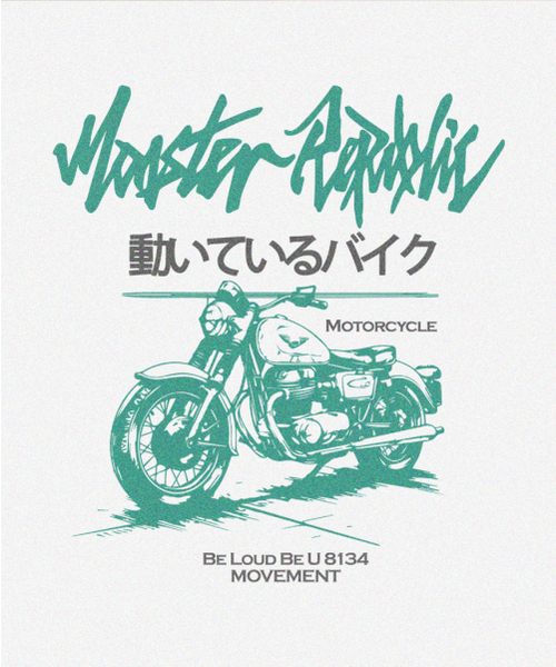 MONSTER REPUBLIC(モンスターリパブリック)の「モーターサイクルヴィンテージグリーンTシャツホワイト_8134(Tシャツ/カットソー・レディース・その他・SMALL/MEDIUM/LARGE/X-LARGE)」の8枚目の写真