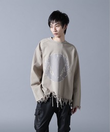 DANKE SCHON（ダンケシェーン）の「DankeSchon/ダンケシェーン/CUT FRINGE SWEAT CREWNECK EMBLEM（スウェット）」