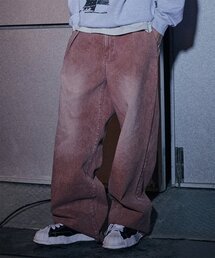 NOT4NERD(�m�b�g�t�H�[�i�[�h)��Banding One Tuck Wide Denim Pants - Pink(�f�j���p���c)