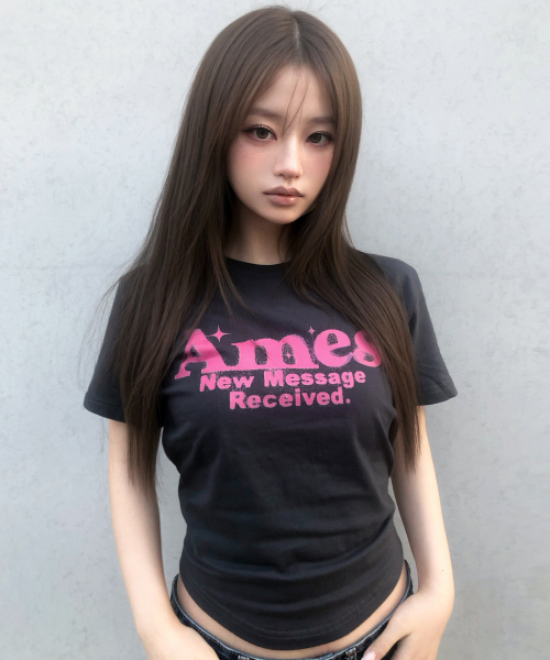 AMESWORLDWIDE(アメスワールドワイド)の「ROUND HEM CROP TEE CHARCOAL(Tシャツ/カットソー・レディース・その他・FREE)」の5枚目の写真