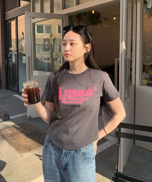 AMESWORLDWIDE(アメスワールドワイド)の「ROUND HEM CROP TEE CHARCOAL(Tシャツ/カットソー・レディース・その他・FREE)」の18枚目の写真