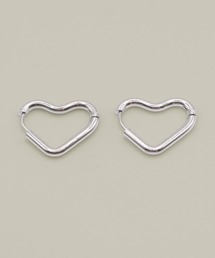 〈LOINE〉金属アレルギー対応 / ステンレス / ハートフープピアス(M)
