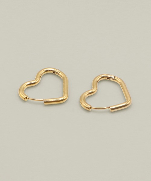 VATSURICA(バツリカ)の「〈LOINE〉金属アレルギー対応 / ステンレス / ハートフープピアス(M)(ピアス(両耳用)・レディース・ゴールド/シルバー・FREE)」の3枚目の写真