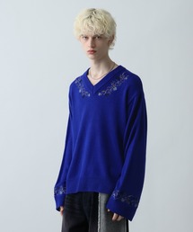 HARE | シシュウVネックニットプルオーバー(HARE)(ニット/セーター)