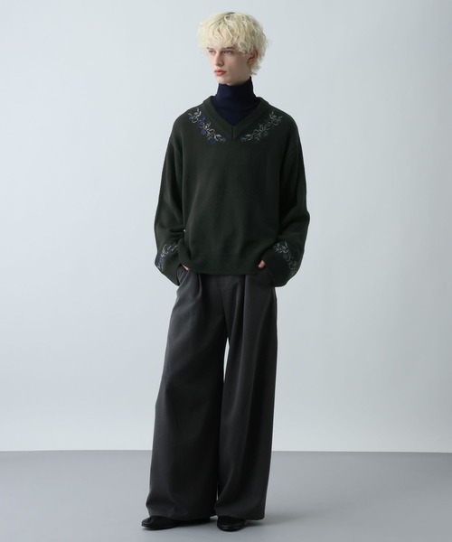 HARE（ハレ）の「シシュウVネックニットプルオーバー(HARE)（ニット/セーター・メンズ・グレー/ブルー/ブラック・FREE）」の20枚目の写真