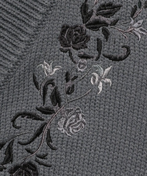 HARE（ハレ）の「シシュウVネックニットプルオーバー(HARE)（ニット/セーター・メンズ・グレー/ブルー/ブラック・FREE）」の16枚目の写真