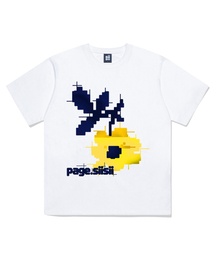 タクンフラワープリンティング半袖Tシャツホワイト