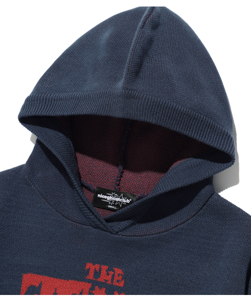 NICE GHOST CLUB(ナイスゴーストクラブ)の「GG FLAG HOODIE KNIT_NAVY(NG2FFFK690A)(ニット/セーター・レディース・ネイビー・MEDIUM/SMALL)」の3枚目の写真