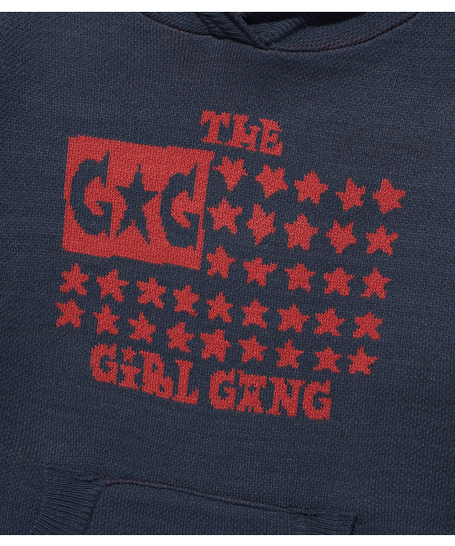 NICE GHOST CLUB(ナイスゴーストクラブ)の「GG FLAG HOODIE KNIT_NAVY(NG2FFFK690A)(ニット/セーター・レディース・ネイビー・MEDIUM/SMALL)」の4枚目の写真