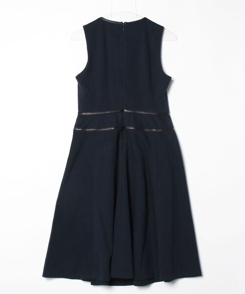 LAUREN RALPH LAUREN（ローレン ラルフ ローレン）の「バックルトリム ヘリンボーン ジャカード ドレス（ワンピース・レディース・ネイビー系1・4/2/12/00/0/10/6/8）」の2枚目の写真