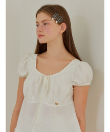 VOLUME SLEEVE RIBBON BLOUSE_WHITE