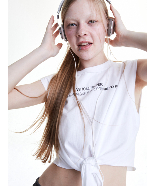 WHOLE PAPER(ホールペーパー)の「タイスリーブレス(ホワイト)(Tシャツ/カットソー・レディース・その他・ONE)」の5枚目の写真