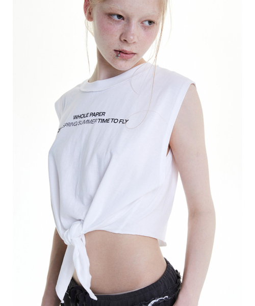 WHOLE PAPER(ホールペーパー)の「タイスリーブレス(ホワイト)(Tシャツ/カットソー・レディース・その他・ONE)」の2枚目の写真