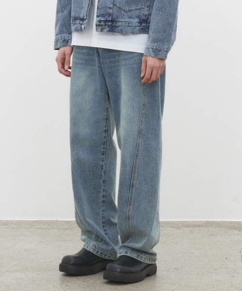 DECET(デケト)の「Curved Wide Jeans DCPT033YBlueB(デニムパンツ・レディース・その他・26/28/30/34/32)」の1枚目の写真