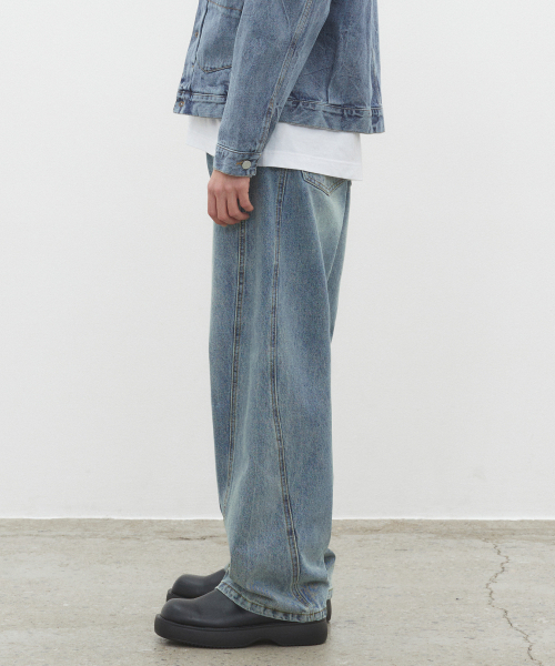 DECET(デケト)の「Curved Wide Jeans DCPT033YBlueB(デニムパンツ・レディース・その他・26/28/30/34/32)」の3枚目の写真