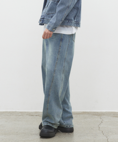 DECET(デケト)の「Curved Wide Jeans DCPT033YBlueB(デニムパンツ・レディース・その他・26/28/30/34/32)」の6枚目の写真
