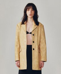 CURRENT（カレント）の「VEGAN LEATHER HALF COAT [CAMEL]（ライダースジャケット）」