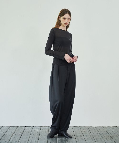 38COMEONCOMMON(38カモンコモン)の「CURVE WIDE slacks (Charcoal)(スラックス・レディース・その他・SMALL)」の1枚目の写真