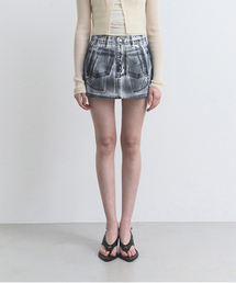 SLAY WASHING COATED SKIRT, DIRTY WHITE