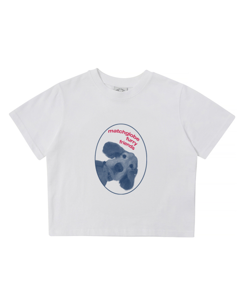 MATCHGLOBE(マッチグローブ)の「フューリーフレンズクロップティー(ホワイト)(Tシャツ/カットソー・レディース・その他・FREE)」の1枚目の写真