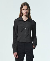 CURRENT（カレント）の「PINTUCK DETAIL FITTED SHIRT [CHARCOAL]（シャツ/ブラウス）」