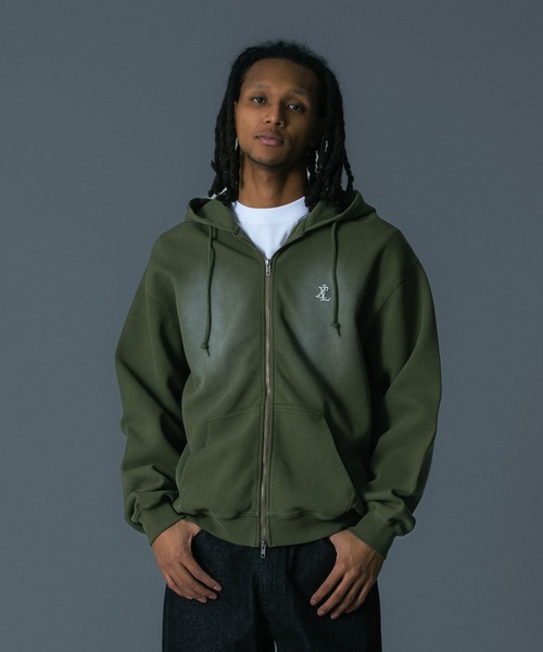 セール】FADED WAFFLE ZIP UP HOODED SWEATSHIRT（パーカー）｜XLARGE