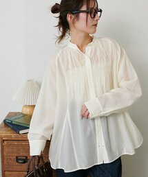 【WEB限定】シャーリングデザインフレアシャツ