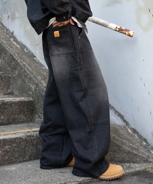WEGO（ウィゴー）の「WEGO/【26年春夏新作】ワーカーズダブルニーデニムパンツ（デニムパンツ・メンズ・ブラック系3/コバルトブルー・MEDIUM/LARGE）」の6枚目の写真