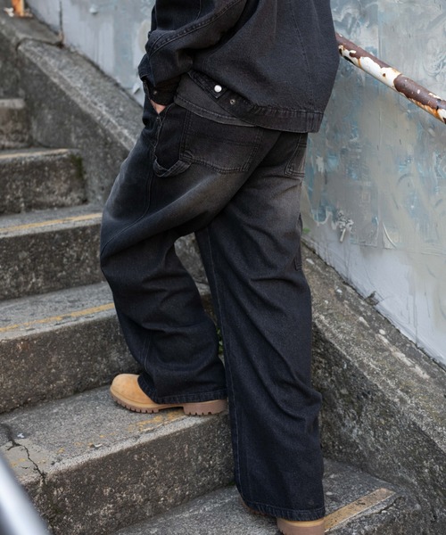 WEGO（ウィゴー）の「WEGO/【26年春夏新作】ワーカーズダブルニーデニムパンツ（デニムパンツ・メンズ・ブラック系3/コバルトブルー・MEDIUM/LARGE）」の8枚目の写真