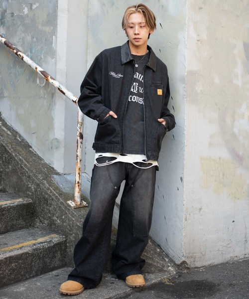 WEGO（ウィゴー）の「WEGO/【26年春夏新作】ワーカーズダブルニーデニムパンツ（デニムパンツ・メンズ・ブラック系3/コバルトブルー・MEDIUM/LARGE）」の9枚目の写真