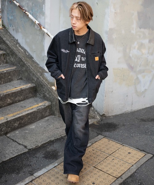 WEGO（ウィゴー）の「WEGO/【26年春夏新作】ワーカーズダブルニーデニムパンツ（デニムパンツ・メンズ・ブラック系3/コバルトブルー・MEDIUM/LARGE）」の10枚目の写真