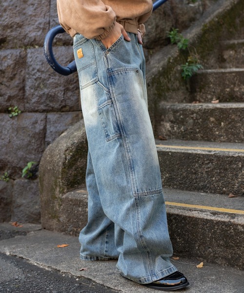 WEGO（ウィゴー）の「WEGO/【26年春夏新作】ワーカーズダブルニーデニムパンツ（デニムパンツ・メンズ・ブラック系3/コバルトブルー・MEDIUM/LARGE）」の20枚目の写真