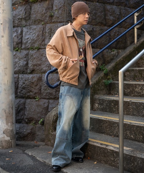 WEGO（ウィゴー）の「WEGO/【26年春夏新作】ワーカーズダブルニーデニムパンツ（デニムパンツ・メンズ・ブラック系3/コバルトブルー・MEDIUM/LARGE）」の22枚目の写真