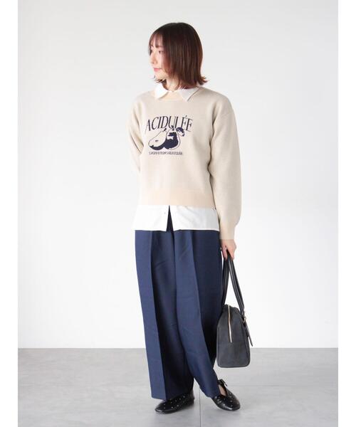 Te chichi TERRASSE(テチチテラス)の「タックストレートパンツ(その他パンツ・レディース・グレー/ブラック/ベージュ/ネイビー・L/M)」の8枚目の写真