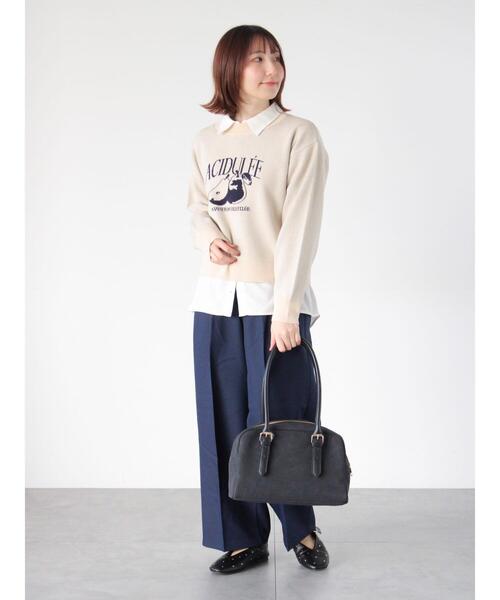 Te chichi TERRASSE(テチチテラス)の「タックストレートパンツ(その他パンツ・レディース・グレー/ブラック/ベージュ/ネイビー・L/M)」の9枚目の写真