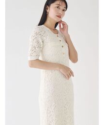 LAGUNAMOON | パターンニッティングフロントボタンワンピース(ワンピース)