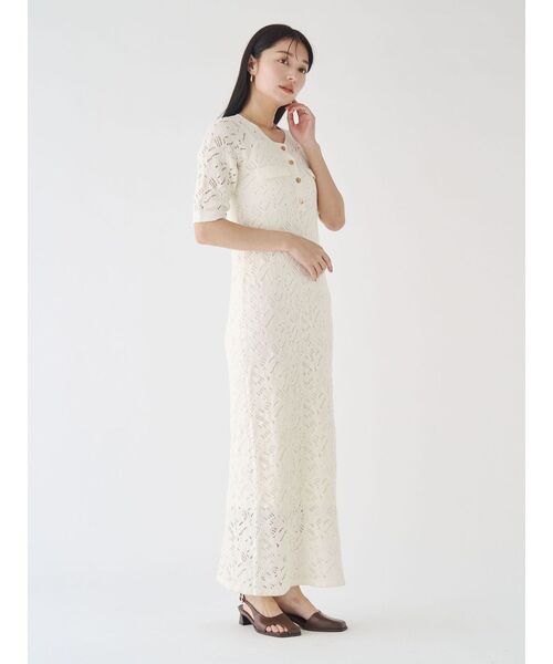 LAGUNAMOON（ラグナムーン）の「パターンニッティングフロントボタンワンピース（ワンピース・レディース・ブラック/ホワイト・SMALL/MEDIUM）」の15枚目の写真