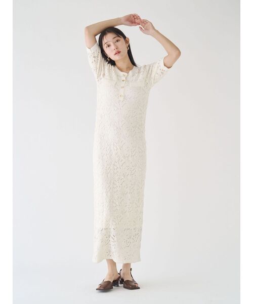 LAGUNAMOON（ラグナムーン）の「パターンニッティングフロントボタンワンピース（ワンピース・レディース・ブラック/ホワイト・SMALL/MEDIUM）」の16枚目の写真