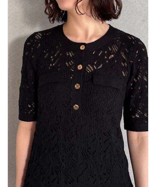 LAGUNAMOON（ラグナムーン）の「パターンニッティングフロントボタンワンピース（ワンピース・レディース・ブラック/ホワイト・SMALL/MEDIUM）」の21枚目の写真