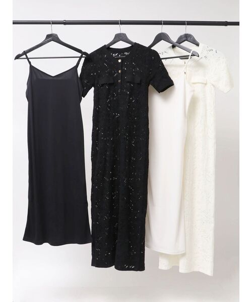 LAGUNAMOON(ラグナムーン)の「パターンニッティングフロントボタンワンピース 【夏服】(ワンピース・レディース・ブラック/ホワイト・SMALL/MEDIUM)」の19枚目の写真