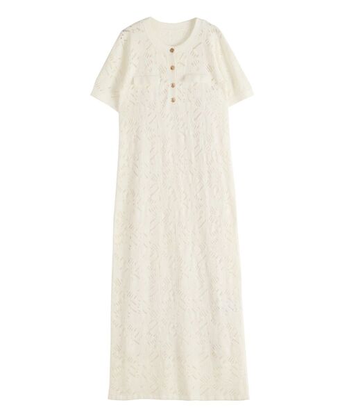 LAGUNAMOON(ラグナムーン)の「パターンニッティングフロントボタンワンピース 【夏服】(ワンピース・レディース・ブラック/ホワイト・SMALL/MEDIUM)」の22枚目の写真