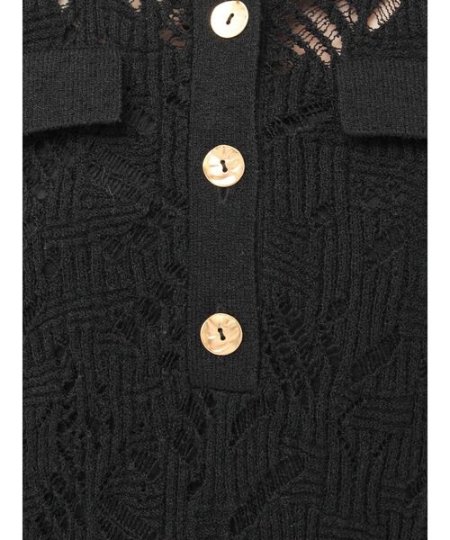 LAGUNAMOON（ラグナムーン）の「パターンニッティングフロントボタンワンピース（ワンピース・レディース・ブラック/ホワイト・SMALL/MEDIUM）」の5枚目の写真