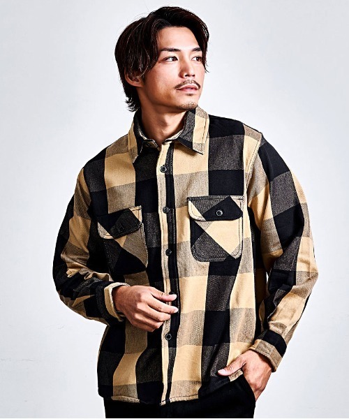 SILVER BULLET（シルバーバレット）の「『Toucan Surfing/トゥーカンサーフィン』ヘビーネル裏起毛CPOシャツ（シャツ/ブラウス・メンズ・グレー/ベージュ/ブルー/ターコイズブルー/グリーン/カーキ/ホワイト・LL/L/M）」の3枚目の写真