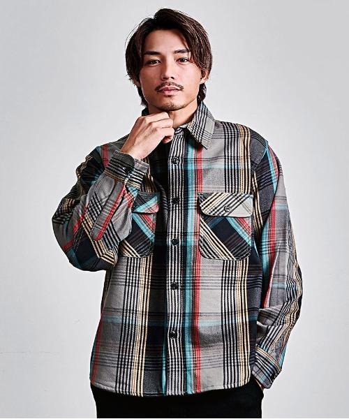 SILVER BULLET（シルバーバレット）の「『Toucan Surfing/トゥーカンサーフィン』ヘビーネル裏起毛CPOシャツ（シャツ/ブラウス・メンズ・グレー/ベージュ/ブルー/ターコイズブルー/グリーン/カーキ/ホワイト・LL/L/M）」の2枚目の写真