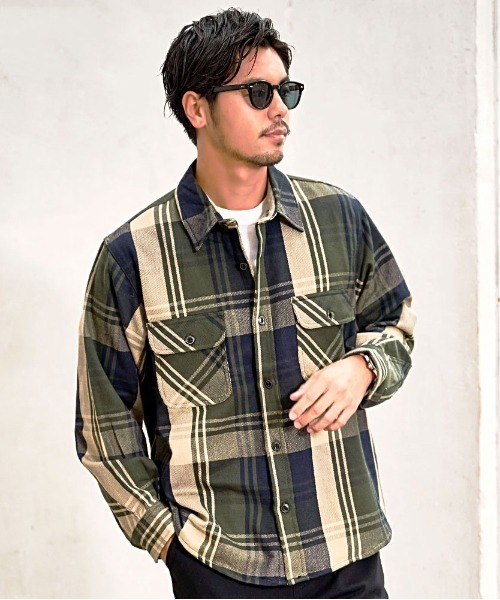 SILVER BULLET（シルバーバレット）の「『Toucan Surfing/トゥーカンサーフィン』ヘビーネル裏起毛CPOシャツ（シャツ/ブラウス・メンズ・グレー/ベージュ/ブルー/ターコイズブルー/グリーン/カーキ/ホワイト・LL/L/M）」の4枚目の写真