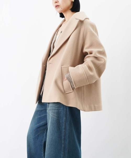 セール】LC/LLL ミドル丈Aラインウールコート/Aラインテーラードコート